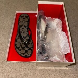 Coach Black Flip Flops